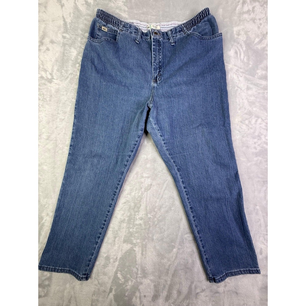 Vintage Lee Jeans Womens Size 20 W Petite Side Elastic At The Waist